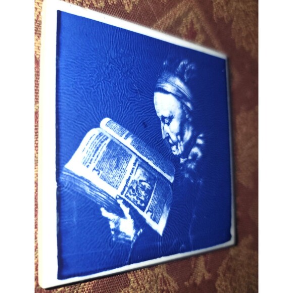 Delft Blue Tiles Three Dutch Master Artists Jan Steen, P. Rubens, Gerrit Dou VTG - Picture 3 of 16